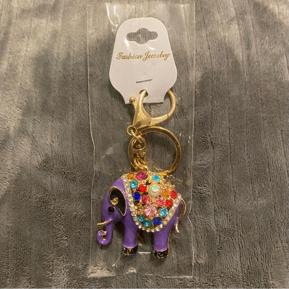 Elephant Rhinestone Keychain